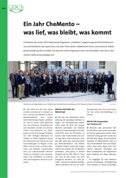 Ein Jahr CheMento &ndash; was lief, was bleibt, was kommt