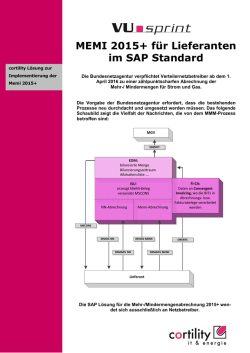 MEMI 2015+ für Lieferanten im SAP Standard