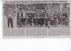 Die Grundschule Alesheim-Emetzheim lief für die Klnderschicksale