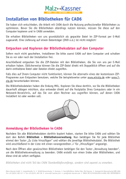 Installation von Bibliotheken f&uuml;r CAD6