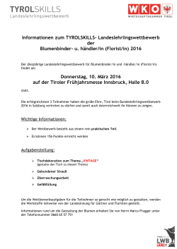 Informationsblatt - Lehrlingswettbewerb Tirol