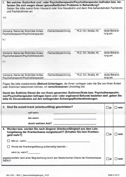 fanden Sie sich wegen dieser gesundheitlichen Probleme in Behandlung?