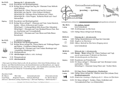 Gottesdienstordnung vom 30.11.2015 bis 10.12.2015
