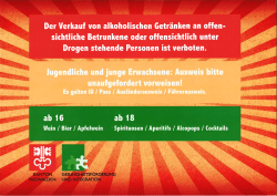 Hinweisschild: offensichtlich Betrunkene