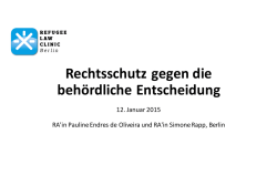 Rechtsschutz gegen die behördliche Entscheidung (Stand 11.01