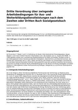 Dritte Verordnung &uuml;ber zwingende Arbeitsbedingungen f&uuml;r Aus