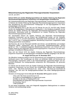 Bekanntmachung - Landkreis Vorpommern