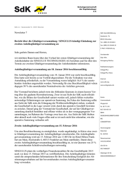 Newsletter 7 vom 20.01.2016