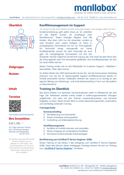 Konfliktmanagement im Support (CISE Modul III)