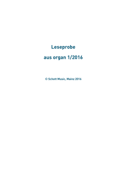 Leseprobe organ-Journal für die Orgel 2016/01