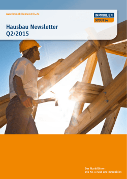 Hausbau Newsletter Q2/2015