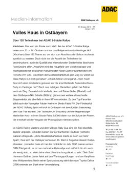 Volles Haus in Ostbayern - ADAC 3-Städte