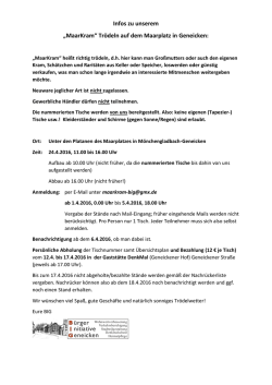 Infos zu unserem &bdquo;MaarKram&ldquo; Tr&ouml;deln auf dem Maarplatz in
