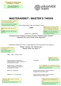 masterarbeit / master`s thesis