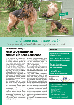 Tierschutzbrief August 2015 - Tierschutzverein Marsberg eV