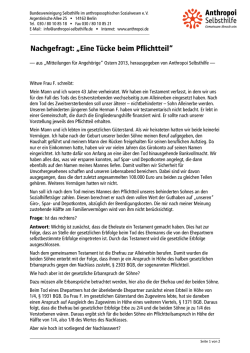 Eine T&uuml;cke beim Pflichtteil