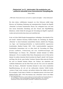 &bdquo;Patriarchat&ldquo; im 21. Jahrhundert: Die analytische und politische