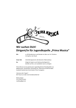 Wir suchen Dich! Dirigent/in für Jugendkapelle „Prima Musica“