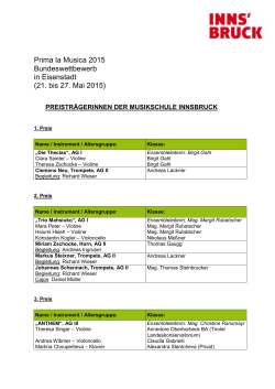 Prima la Musica 2015 Bundeswettbewerb in Eisenstadt (21. bis 27