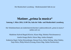 Matinee „prima la musica“ - Musikschule Laxenburg und
