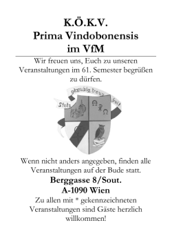 Semesterprogramm der - K.Ö.KV Prima Vindobonensis