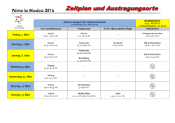 Austragungsorte – Zeitplan für Prima la Musica 2006