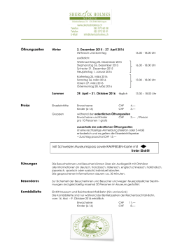 Öffnungszeiten Führungen Besonderes Kombibillette Mit Schweizer