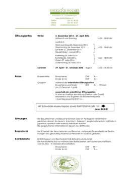 Öffnungszeiten Führungen Besonderes Kombibillette Mit Schweizer