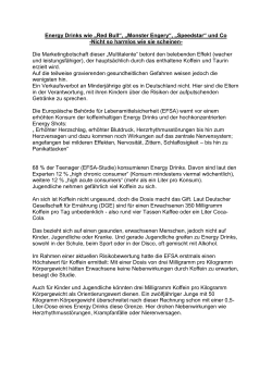 Energy Drinks wie „Red Bull“, „Monster Engery“, „Speedstar“ und Co