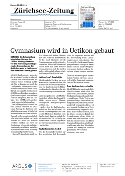 Gymnasium wird in Uetikon gebaut
