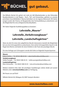 gut gebaut. - Wilhelm B&uuml;chel AG