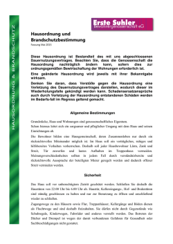 Hausordnung und Brandschutzbestimmung