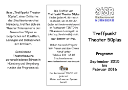 Theater 50plus Programm September 2015 bis Februar