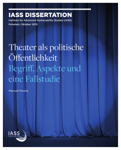 Theater als politische Öffentlichkeit Begriff, Aspekte und eine