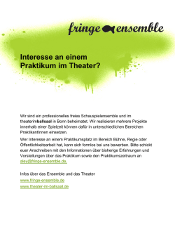 Interesse an einem Praktikum im Theater?