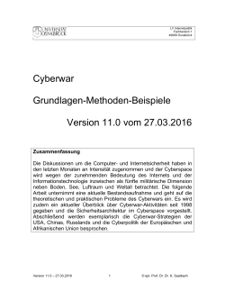 Cyberwar: Grundlagen - Methoden - Beispiele