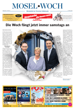 Die Woch f&auml;ngt jetzt immer samstags an