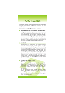 Golf-Etikette - Golfakademie Radstadt