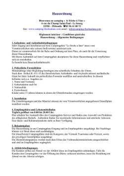 Hausordnung - Camping le Fr&ecirc;che &agrave; l`&Acirc;ne