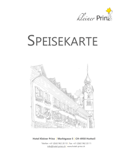 Speisekarte - Hotel Kleiner Prinz