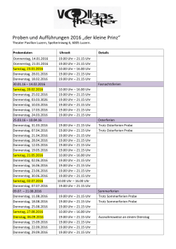 Proben und Aufführungen 2016 „der kleine Prinz“