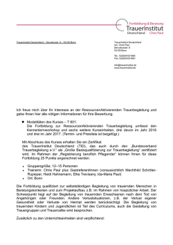 Ich freue mich über Ihr Interesse an der RessourcenAktivierenden
