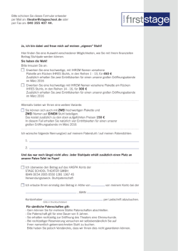 Ja, ich bin dabei und freue mich auf meinen &bdquo;eigenen&ldquo; Stuhl! Hier