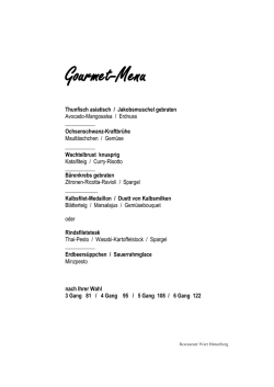 Gourmet-Menu - Restaurant Wart