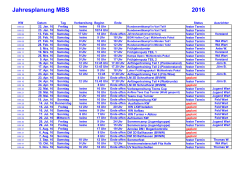 Termine 2016 Jahresplanung MBS 2016