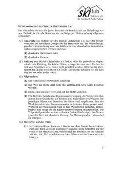 H&uuml;ttenordnung der Dietenheimer H&uuml;tte