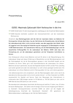 E3/DC: Maximale Zyklenzahl f&uuml;hrt Verbraucher in die Irre