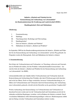Initiative Klarheit und Wahrheit des BMEL Juni 2015