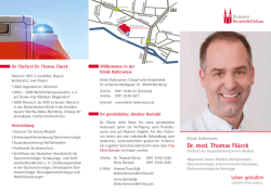 Ihr Chefarzt Dr. Thomas Fl&uuml;eck