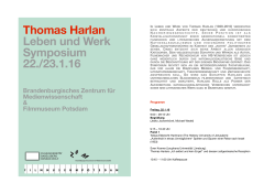 Thomas Harlan Leben und Werk Symposium 22./23.1.16
